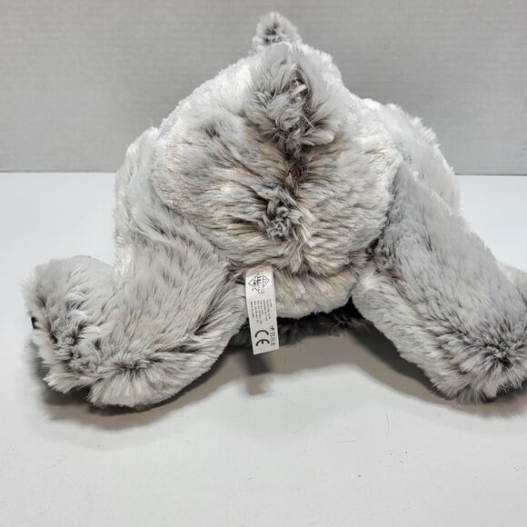 Grey Christmas Teddy Bear Plush Stuffed Soft and Cuddly Red Bow Petting Zoo VTG - Picture 6 of 7